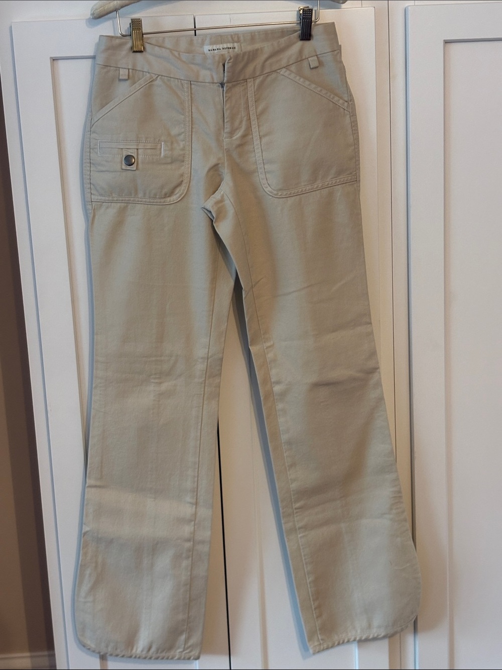 Casual Ladies Beige Straight-Leg Pants